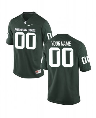 Men's Custom Michigan State Spartans #00 Nike NCAA Green Authentic College Stitched Football Jersey YR50H44JA